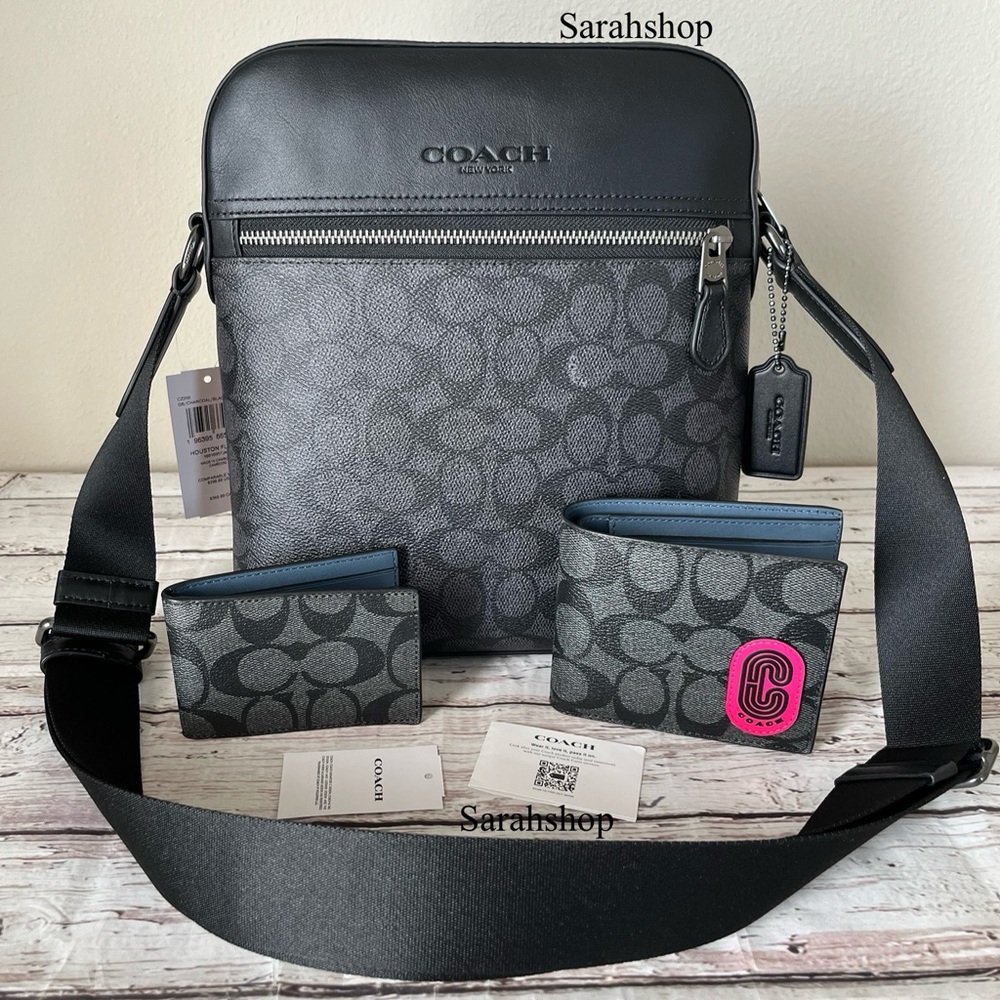 ✅Coach Houston Flight Bag In Signature Set